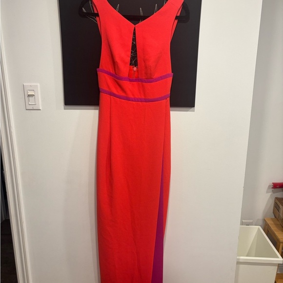 BCBGMaxAzria Vibrant Orange and Purple Maxi Dress - Picture 4 of 14